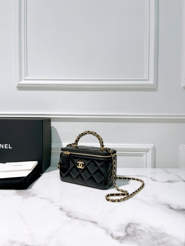 CHANEL 24B VANITY CASE WITH HANDLE, Black/Gold - AHLi - Melbourne