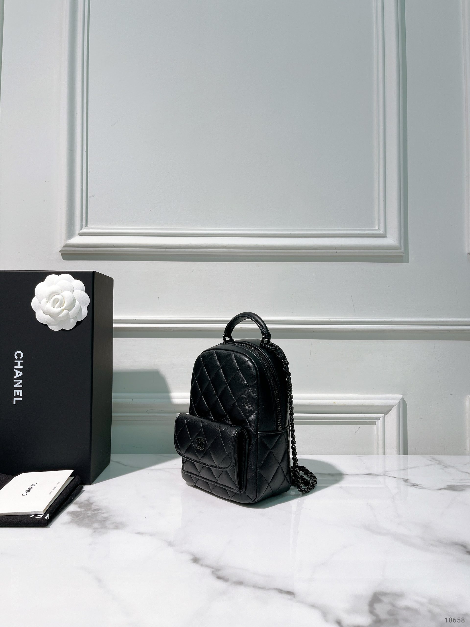 CHANEL 25P MINI BACKPACK, So Black - AHLi - Melbourne Second-Hand