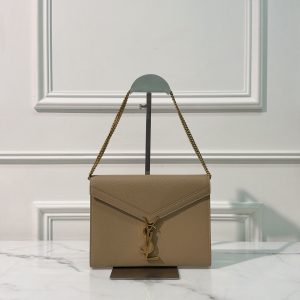 YSL CASSANDRA ENVELOPE BAG, Beige/Gold