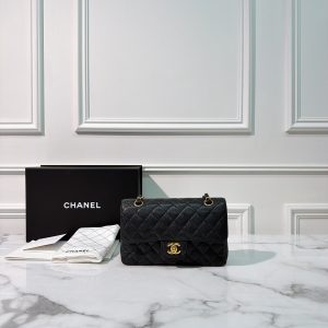 CHANEL SMALL CLASSIC FLAP, BLACK/GOLD