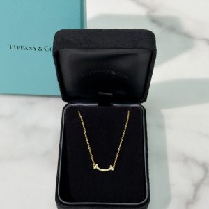 TIFFANY MINI SMILE NECKLACE, Gold/Paved