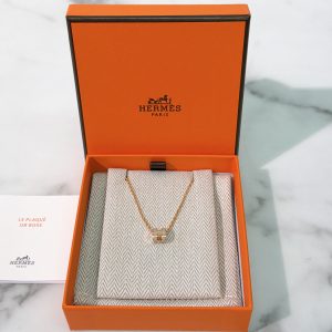 HERMES MINI POP H NECKLACE, Rose Gold