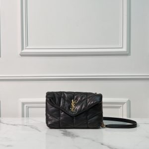 YSL PUFFER TOY, Black/Gold