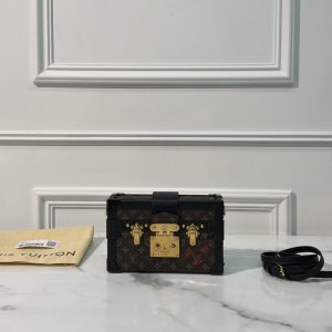 LV PETITE MALLE, Monogram/Black/Gold