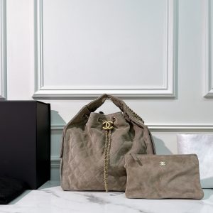 CHANEL MEDIUM 25 BAG, Grey/Gold
