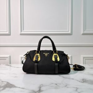 PRADA TESSUTO HANDBAG, Black/Gold